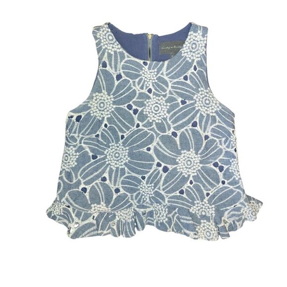 NWOT ANTHROPOLOGIE PASTORAL SWING TOP  Chambray Sleeveless SUNDAY IN BROOKLYN XS - Picture 4 of 11